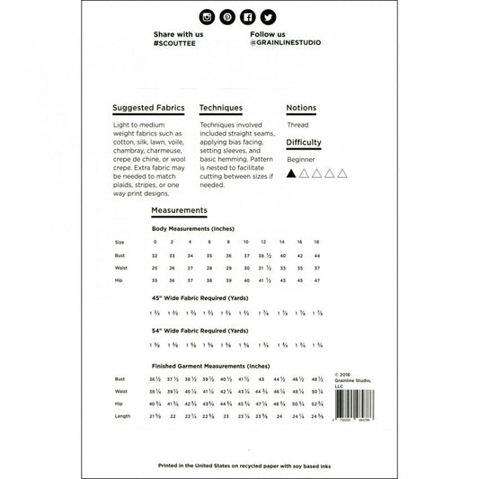 Grainline Studio Scout Tee