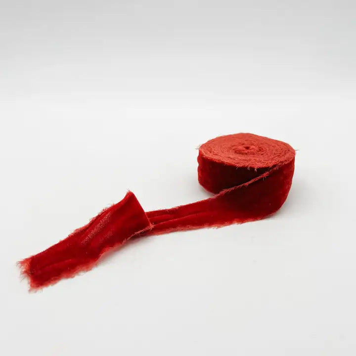 Velvet Ribbon, Raw Edge, 1.25" and 2"