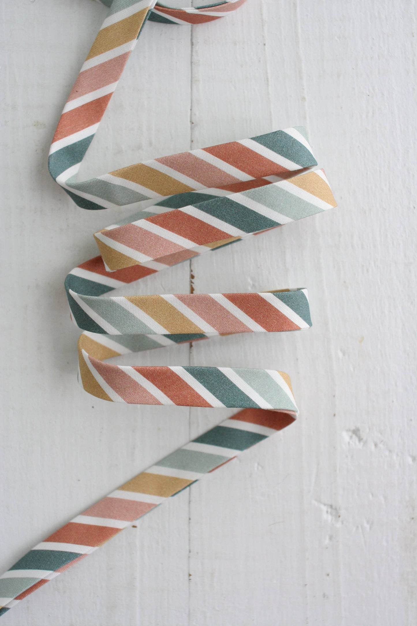 1/2" Double Fold Bias Binding - Boho Rainbow Stripe, Cotton