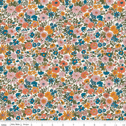 Liberty of London Cotton Sheeting, Emily Annabelle Saffron
