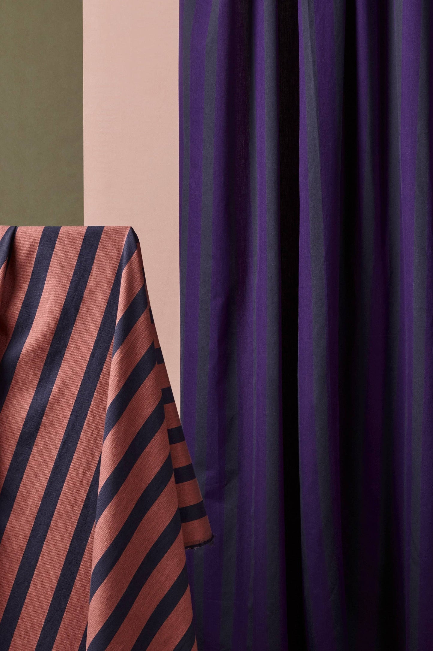 Atelier Brunette Cotton Twill, Yarn Dye, Purple/Charcoal Gray
