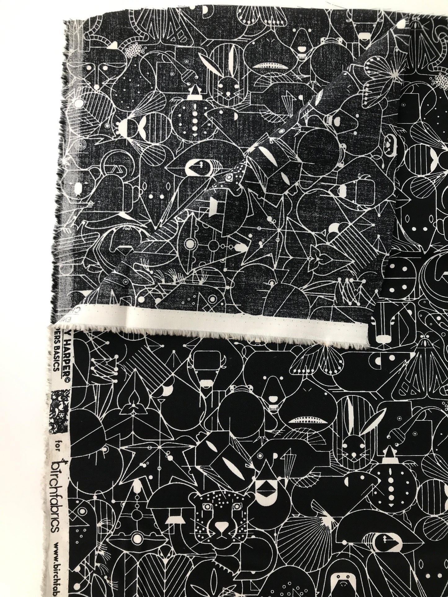 Birch Fabrics, Premium Organic Cotton, Charley Harper End Papers Black