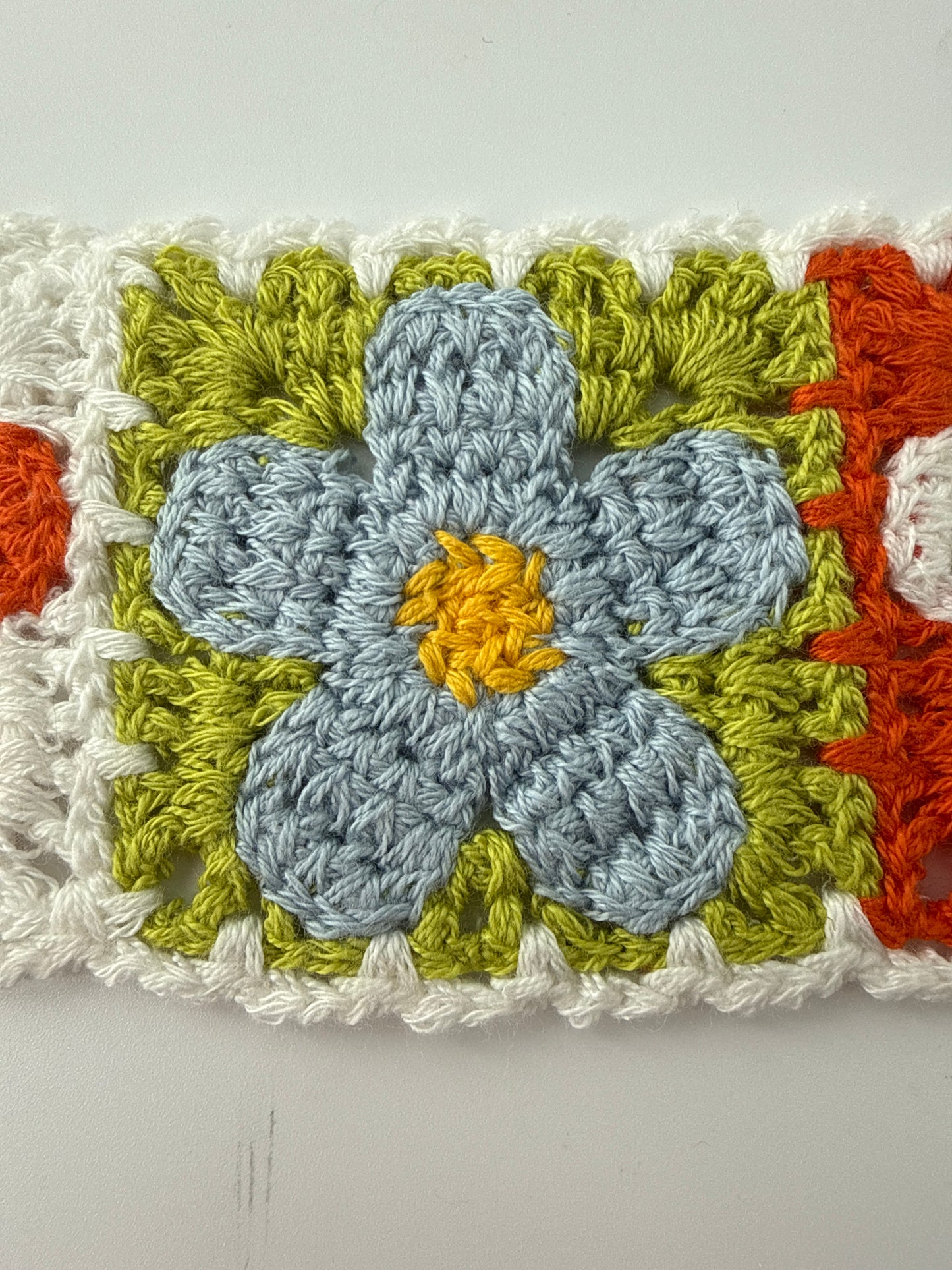 Crochet Trim, Square Flowers, 2.25" height