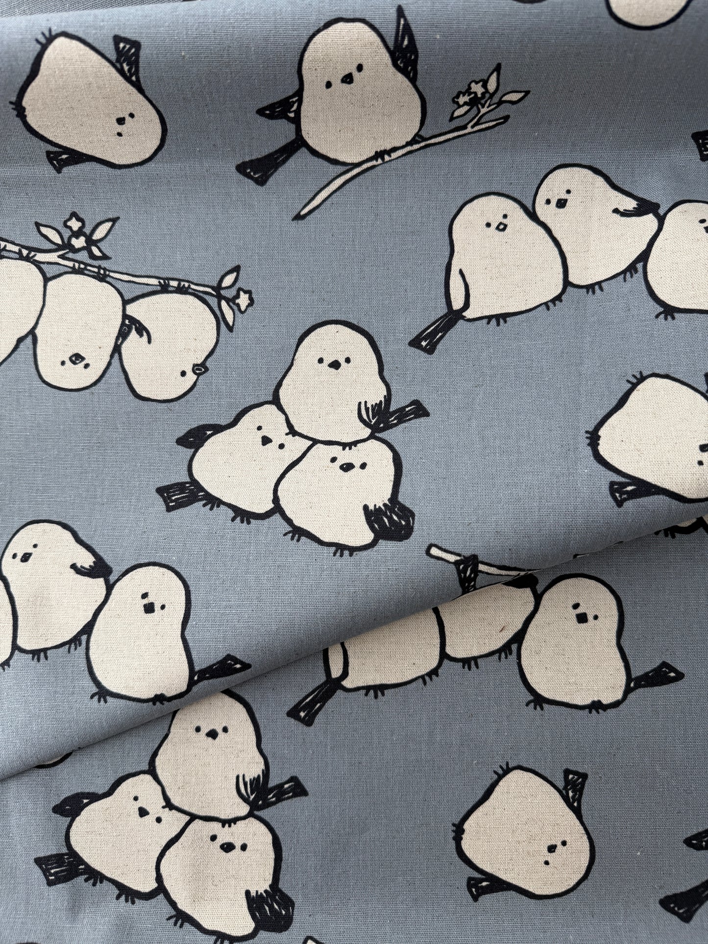 Kokka Cotton Canvas, Simply Animal - Shima Enaga Birds
