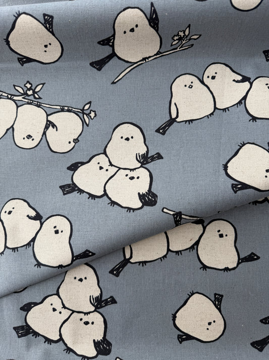 Kokka Cotton Canvas, Simply Animal - Shima Enaga Birds