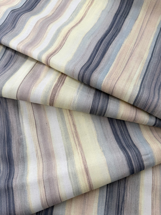 Hokkoh OSKikka Cotton Lawn, Paintbrush Stripe