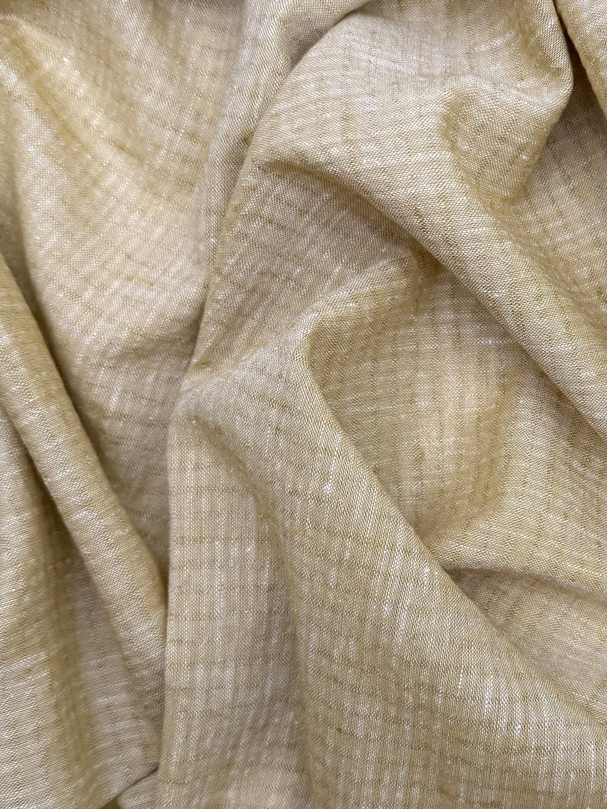 Linen Cross Dye Seersucker - Dull Gold/White