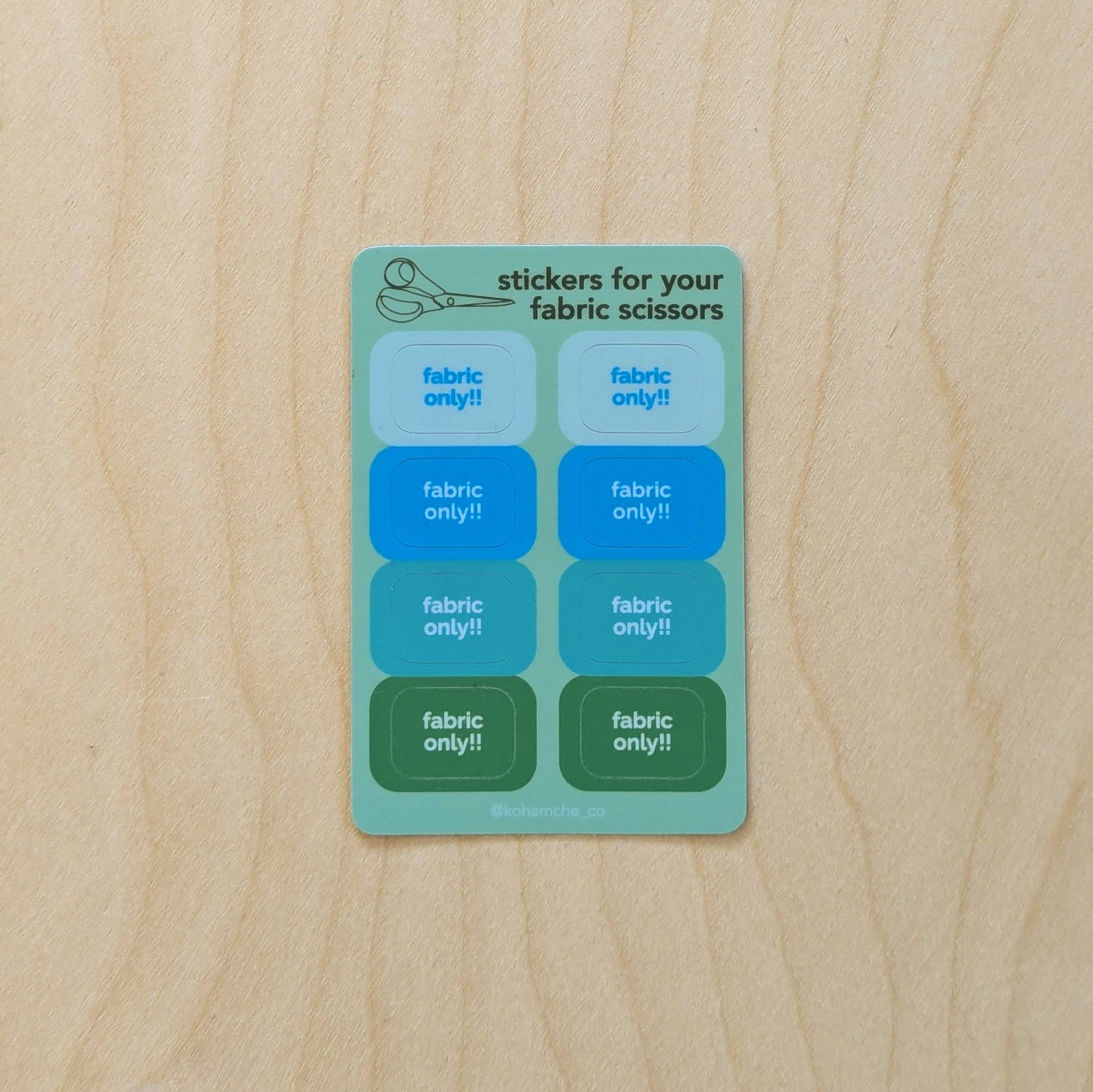 "Fabric Only" Stickers