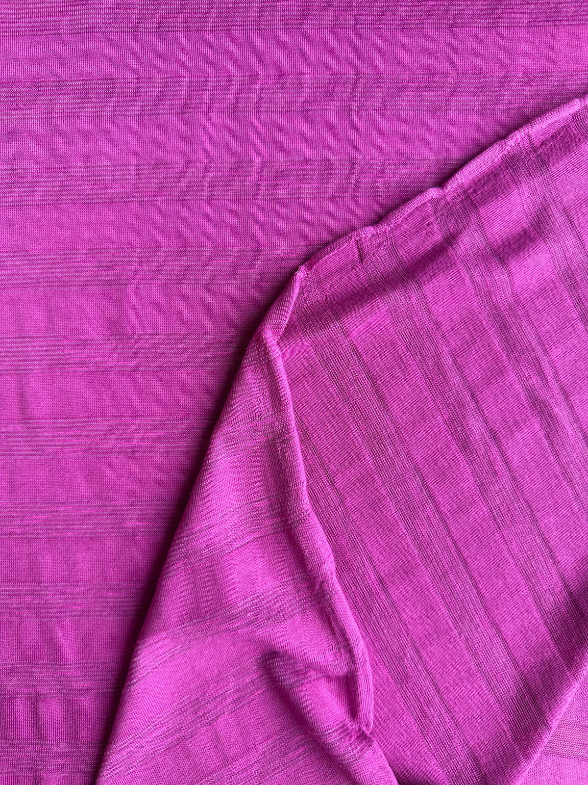 Rayon/Spandex Single Jersey Burnout Stripe - Raspberry Rose, 200gsm