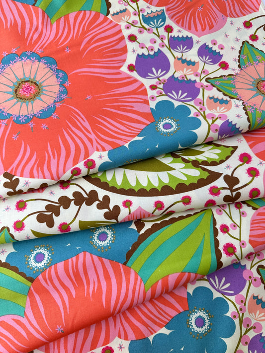 Anna Maria Cotton Sheeting, Overdressed, Honorable Mention in Coral, 4.7oz