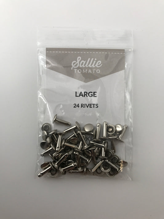 Double Cap Rivets, 13mm, Nickel, 24 sets