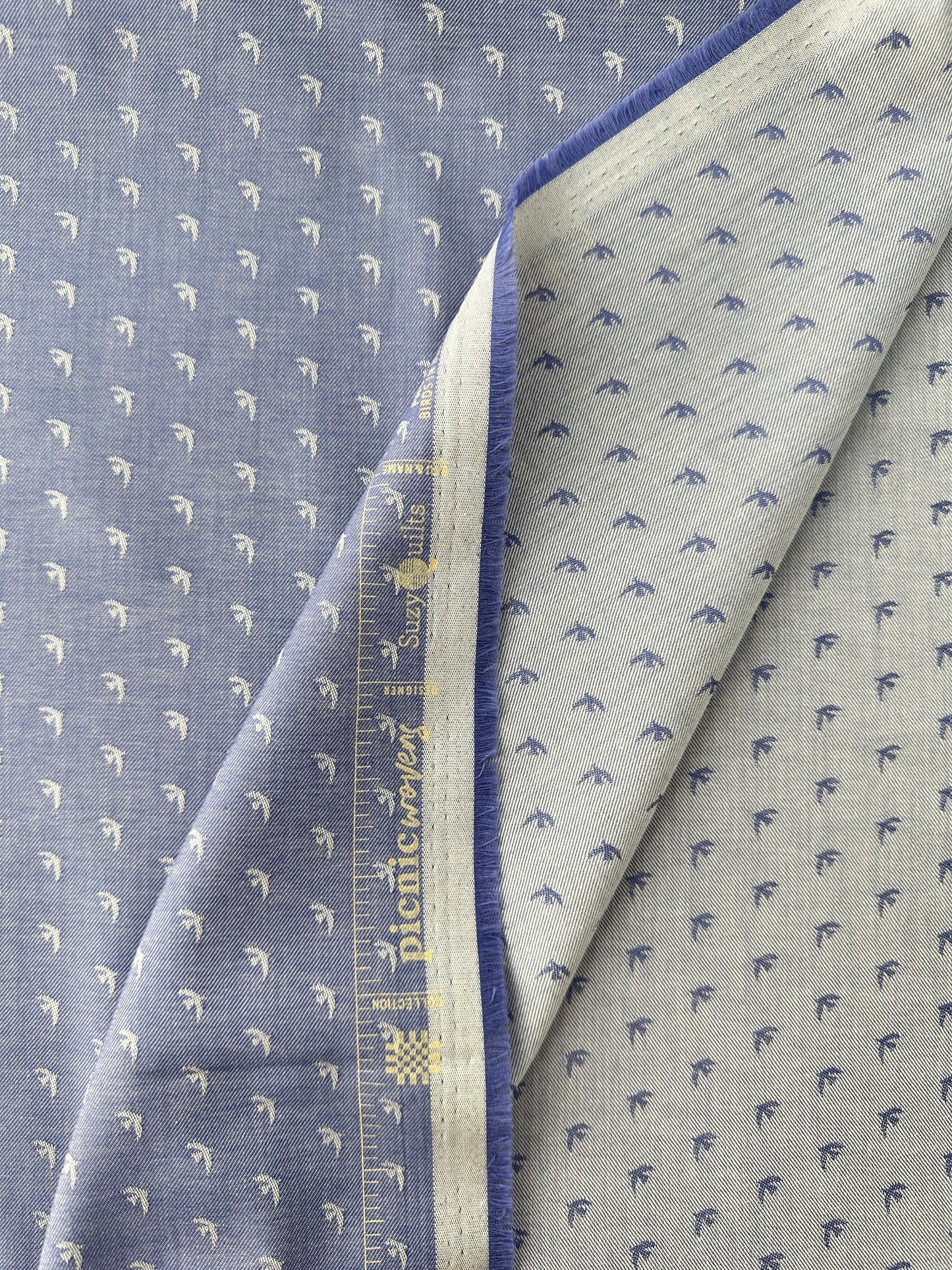 AGF Premium Cotton, Picnic Wovens, Birds - Blue Jay