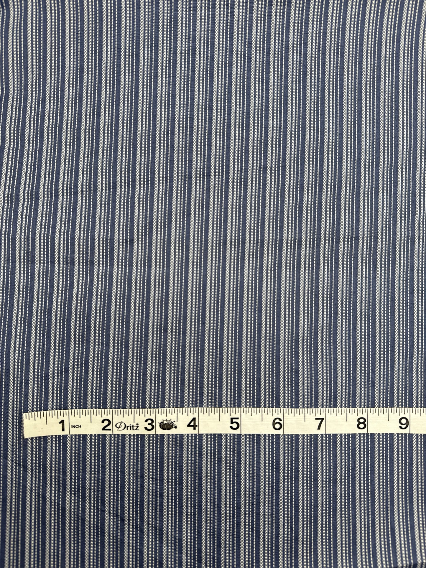 Cotton/Spandex Broadcloth Print, Variegated Stripes - Lake Blue/White