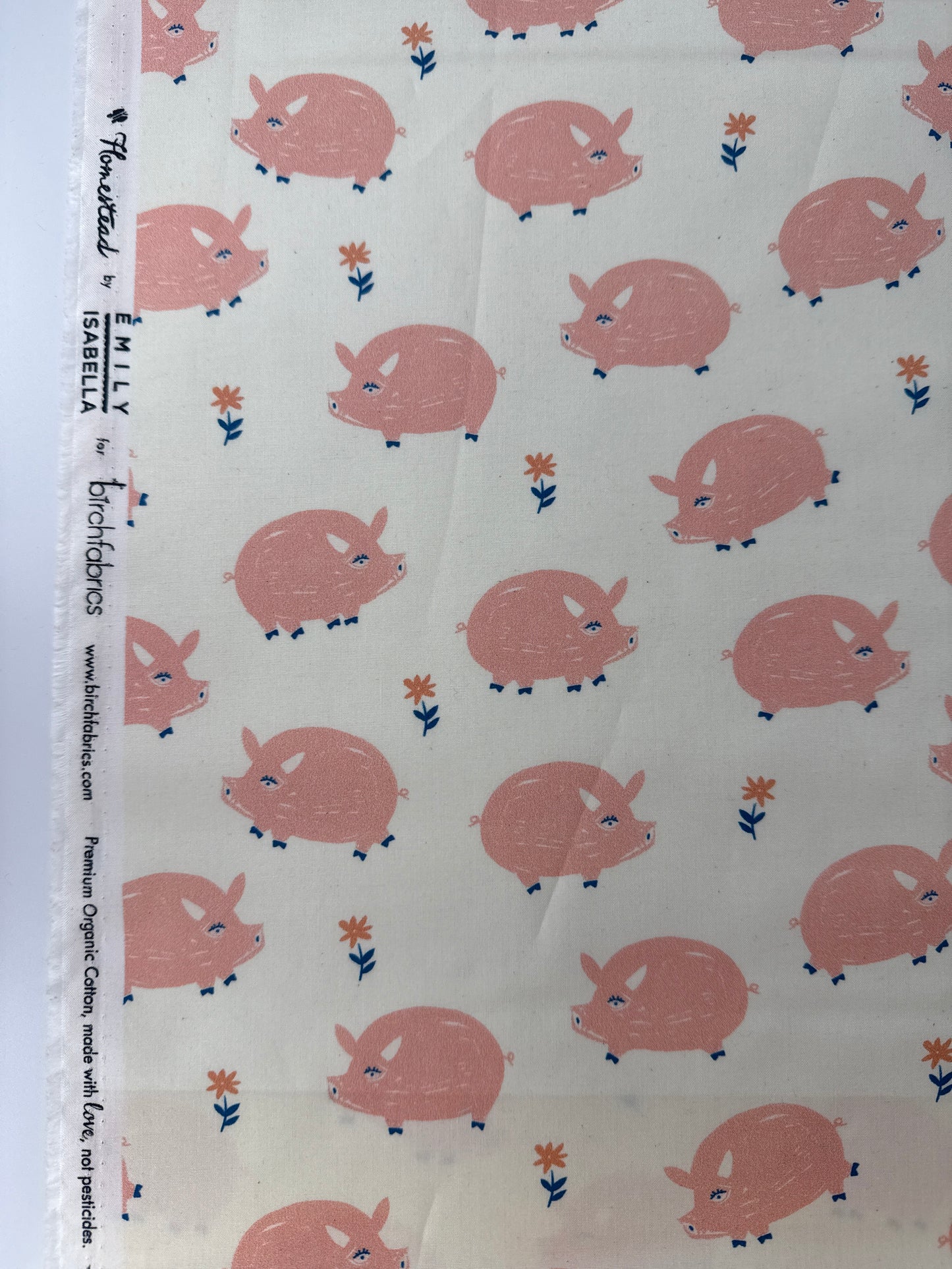 Birch Organic Cotton Poplin, Homestead - Oink!