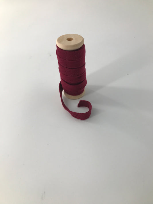 Thin Velvet Ribbon, Finished Edge, 1/2"