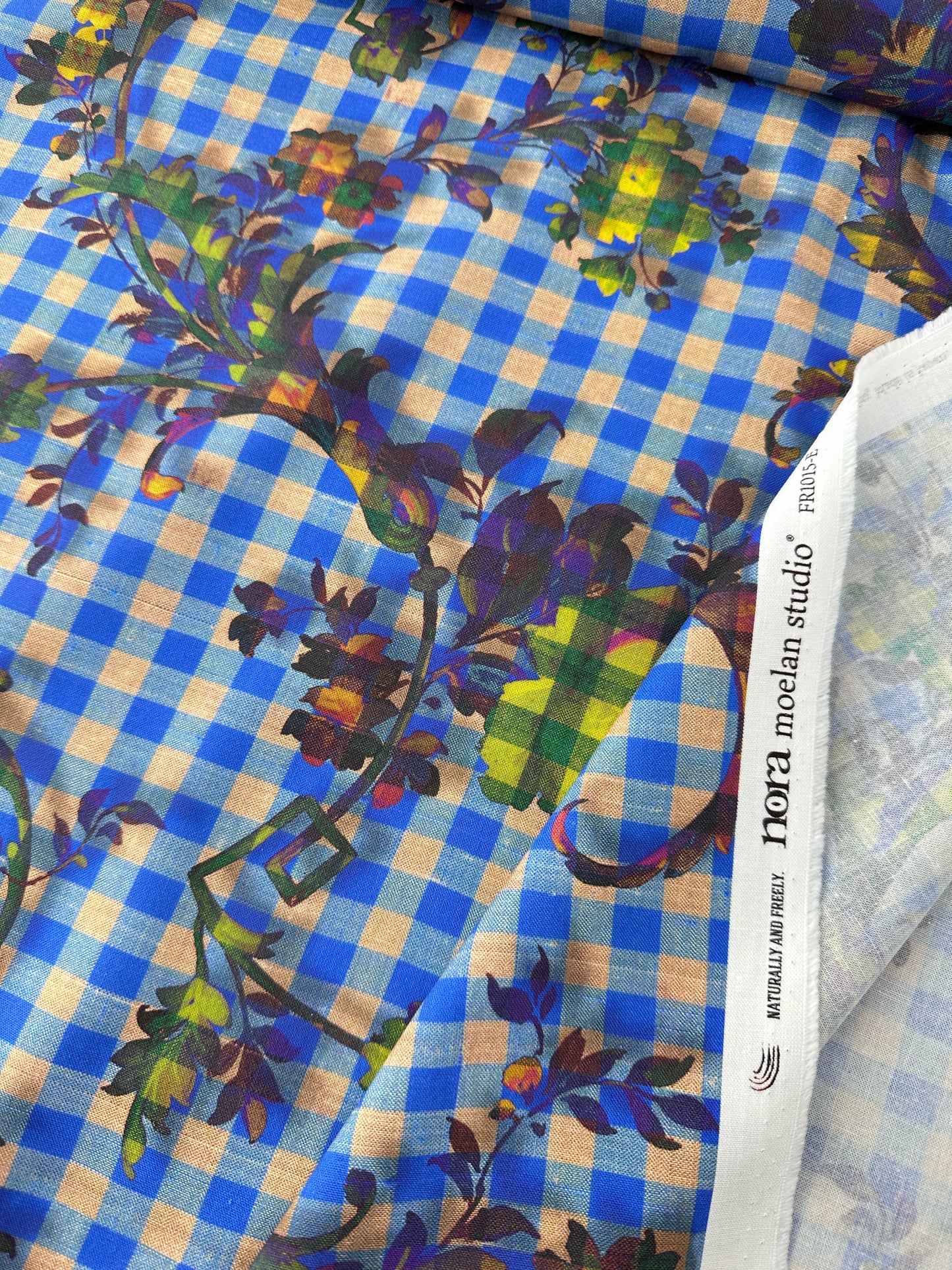 Nora Cotton Sheeting, Floral Gingham