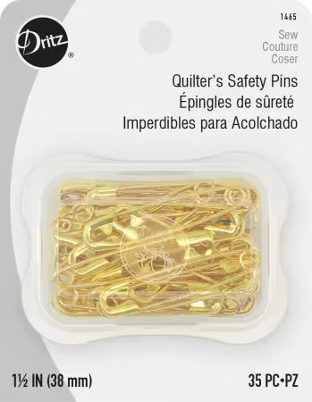 Brass Safety Pins, 1 1/2"