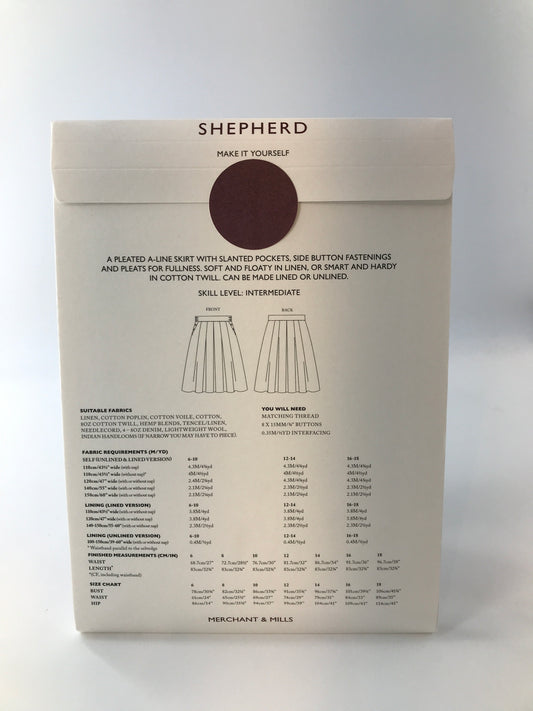 Merchant & Mills, Shepherd Skirt, UK Size 6 - 18