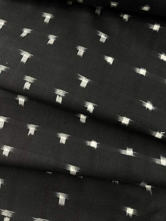 Handloom Ikat, Smudged Crosses, Black/White