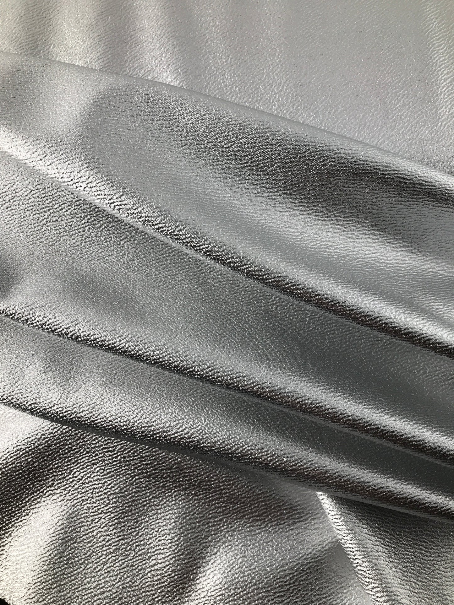 Polyester/Spandex Double Knit, Foil Print, Silver