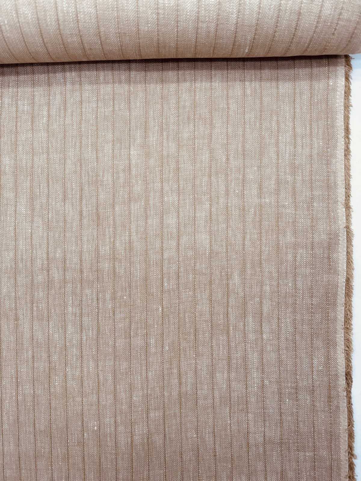 Herringbone Stripe Linen, Khaki
