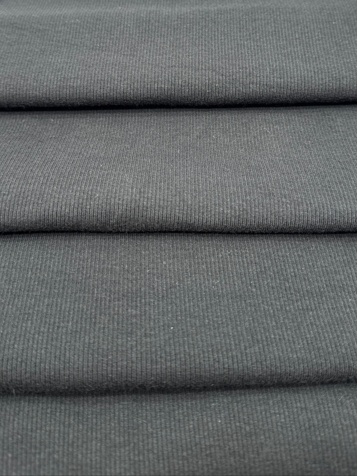 Black ribbed knit fabric 