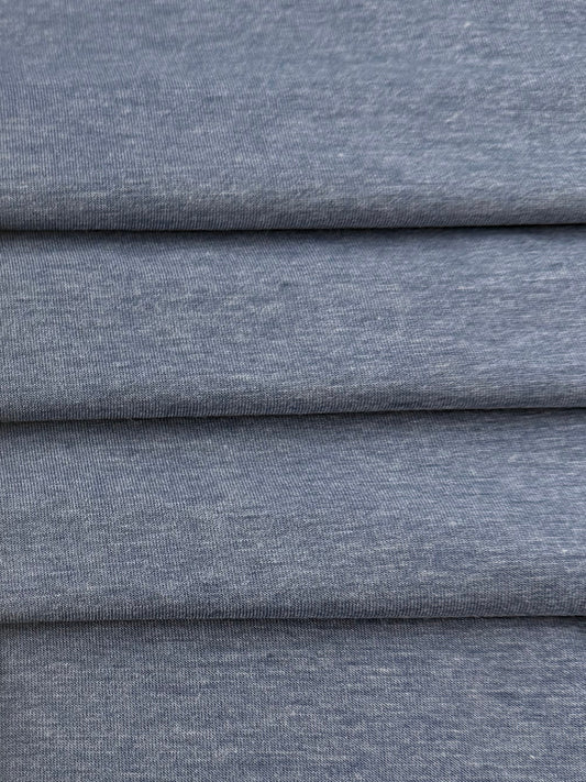 Rayon/Polyester/Spandex Single Jersey, 185 gsm - Denim Melange