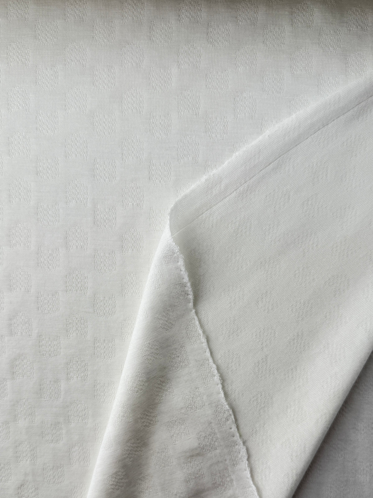 Designer Deadstock Tencel/Cotton Double Knit, Cat Heads - Off-White, 212 gsm
