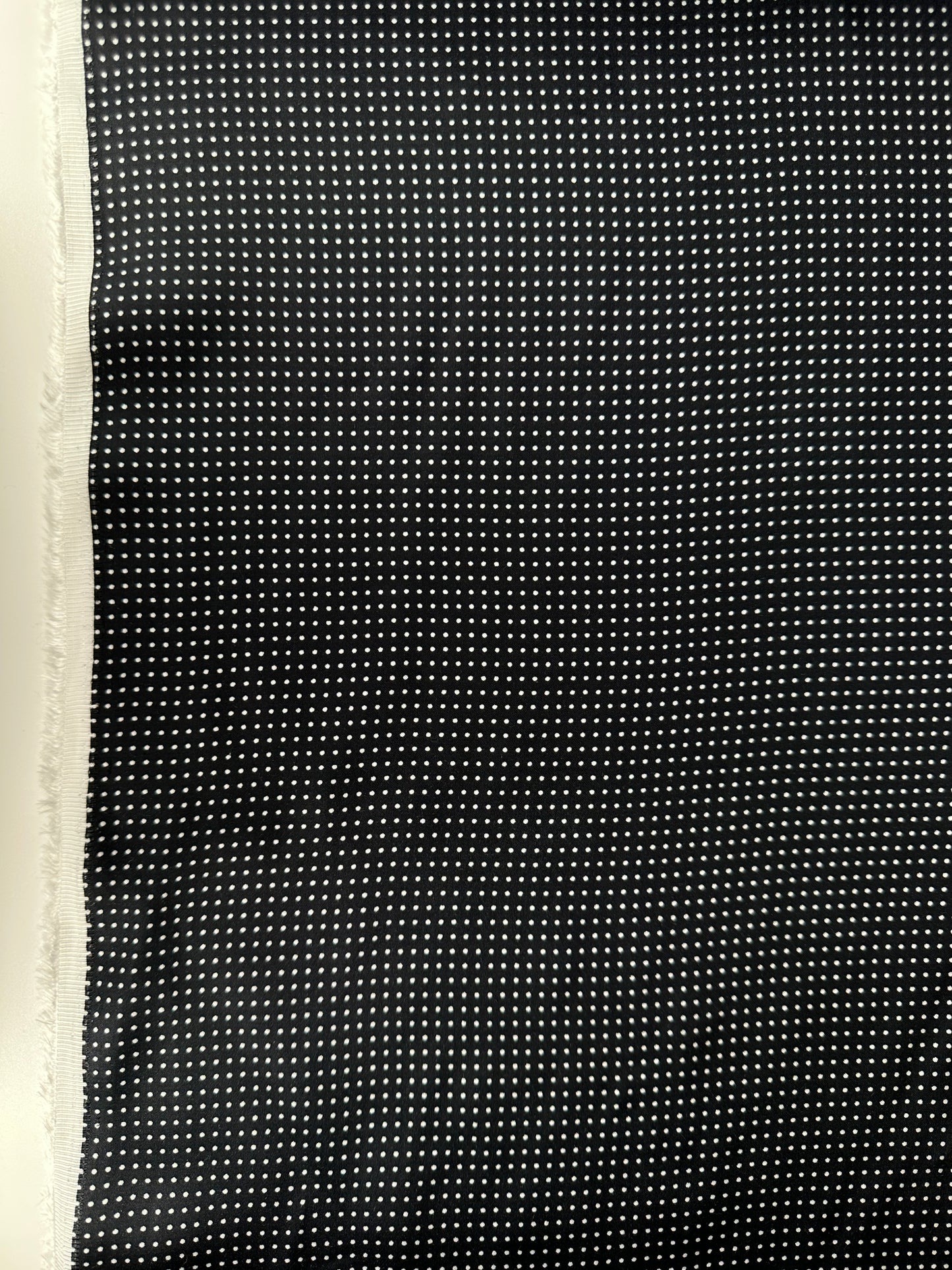 Viscose Sateen, Mini Polka Dot Print, Black/White