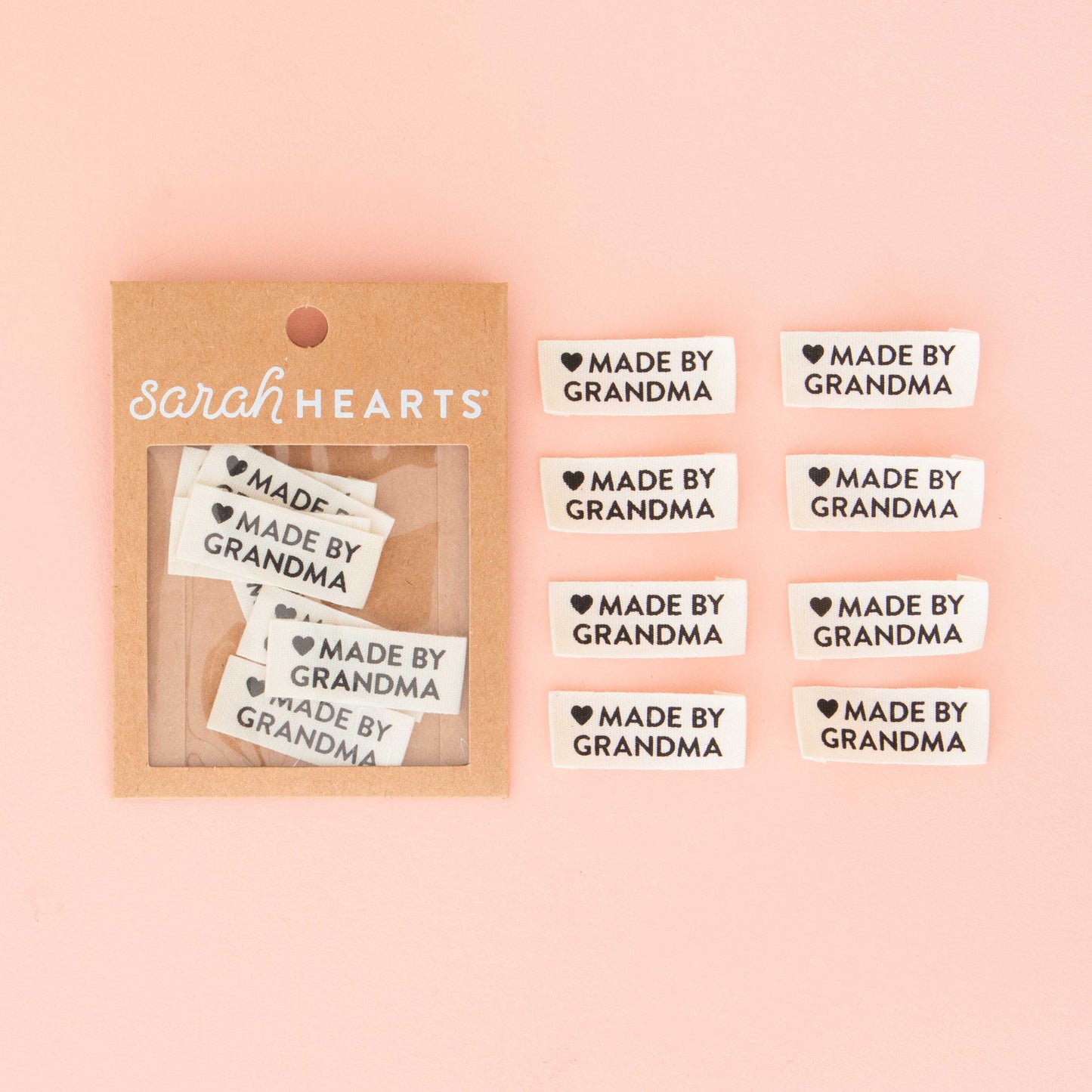 Sarah Hearts Labels, Made by Grandma Organic Cotton