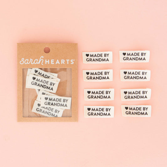 Sarah Hearts Labels, Made by Grandma Organic Cotton