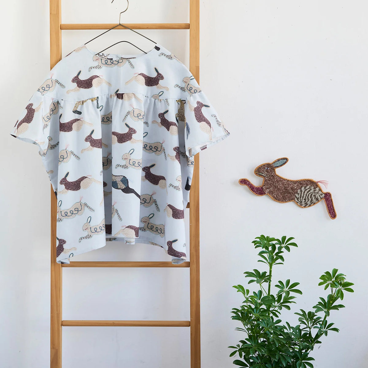 Kokka Fabrics Cotton Sheeting, Kari Ishikawa - Hopping