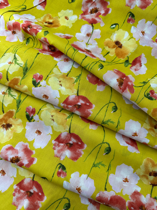 Japanese Cotton Lawn, Bold Poppies