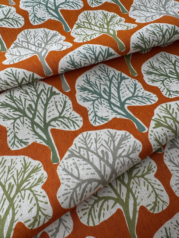 Japanese Cotton/Linen Canvas, Trees – Cornflower