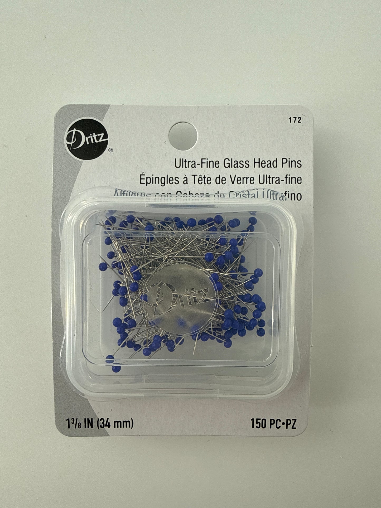 Pins, Ultra Fine Glass Head, Size 22, 1 3/8” long