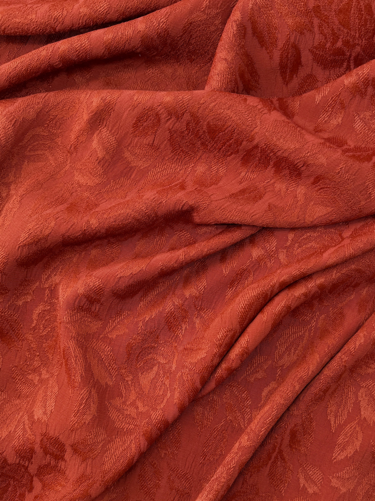 Rayon Jacquard, Floral Rust