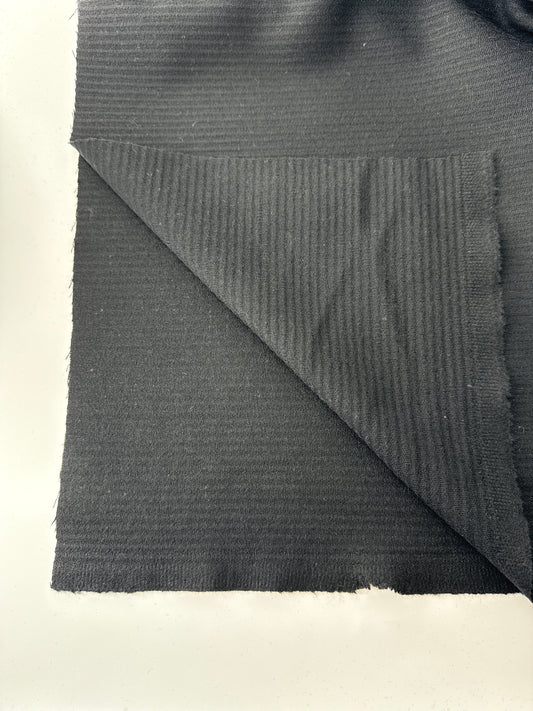 Wool Blend Textured Woven, Black