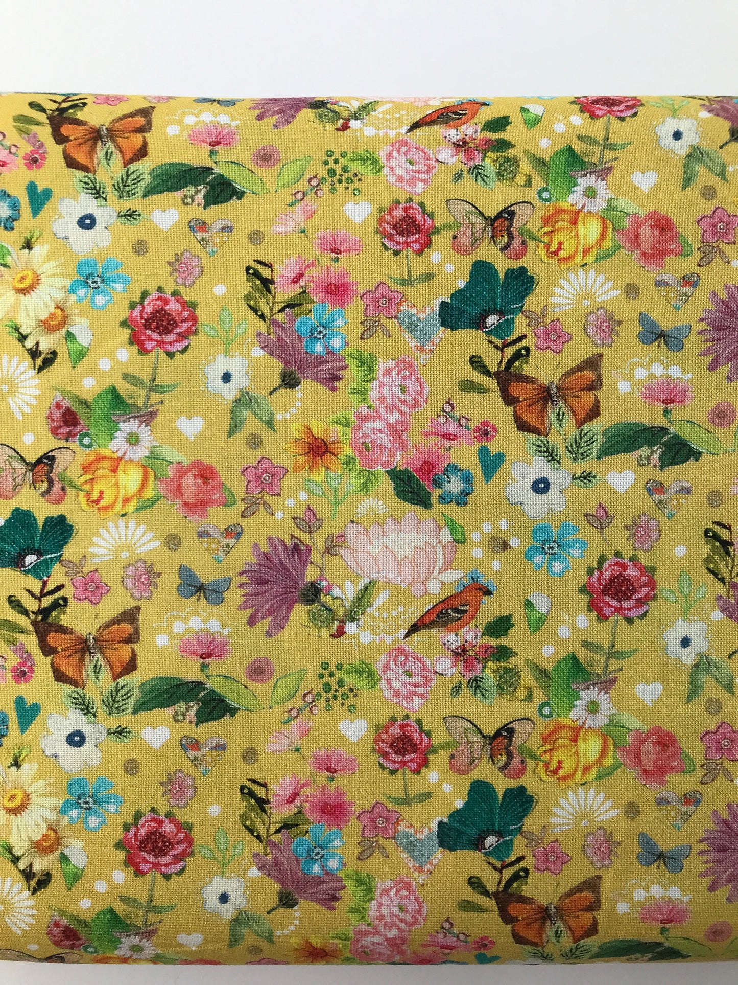 Cotton Sheeting, Sunshine Floral Citron