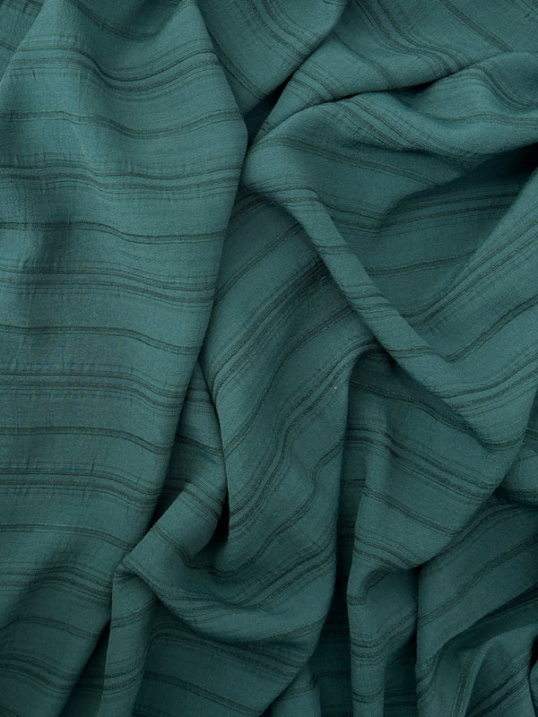 Rayon Jacquard, Horizontal Stripe - Forest Green