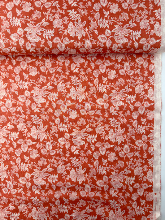 Sevenberry Cotton Lawn, Scattered Floral - Apricot