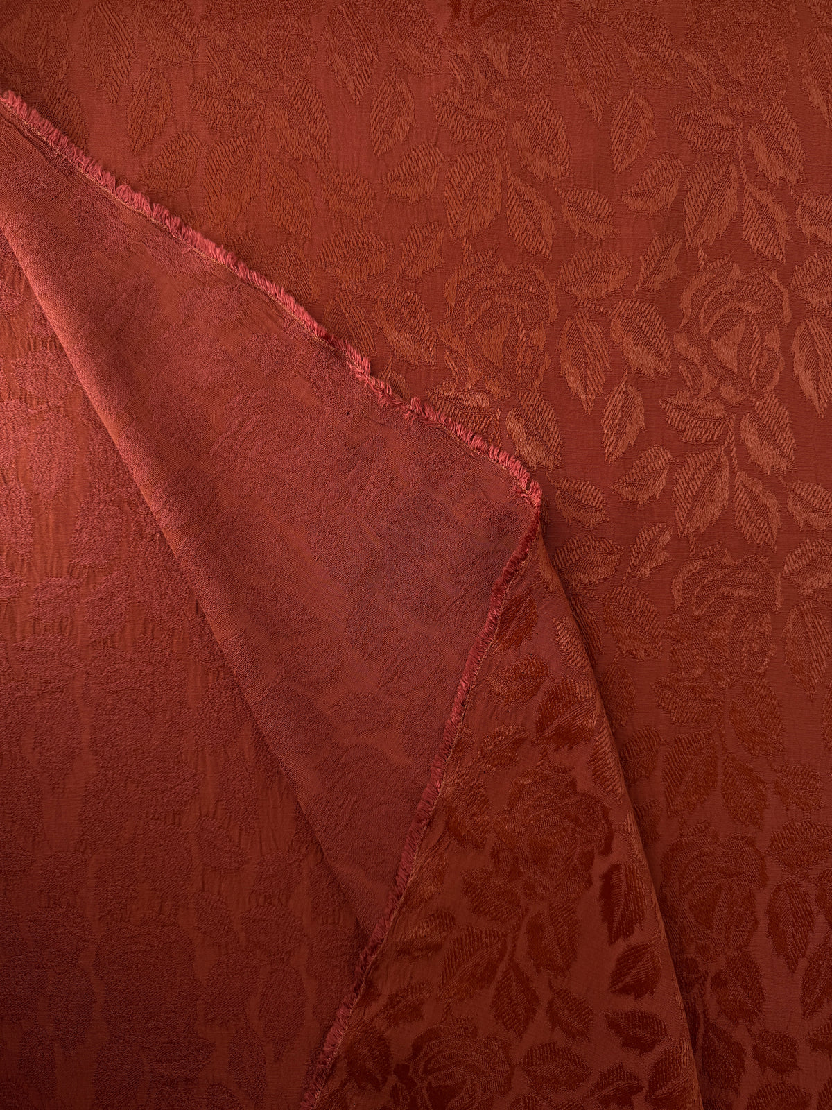 Rayon Jacquard, Floral Rust