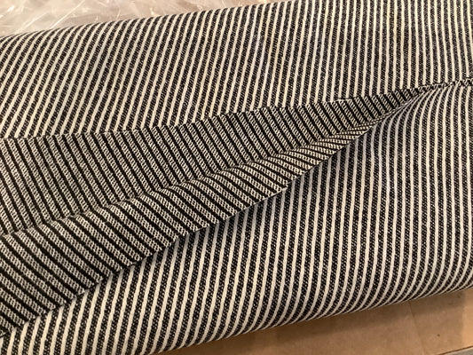 Italian Wool, Diagonal Stripe, Black/White