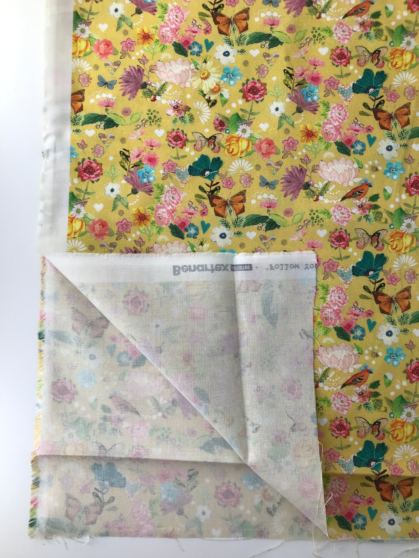 Cotton Sheeting, Sunshine Floral Citron