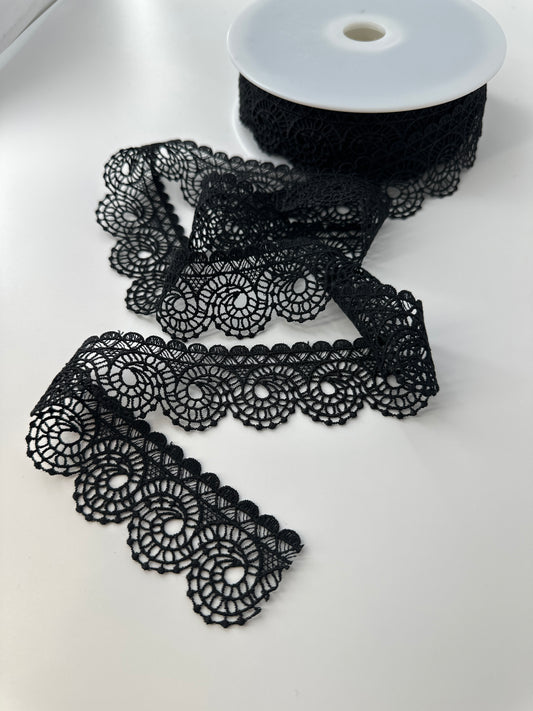 Nautilus Patterned Lace, Black