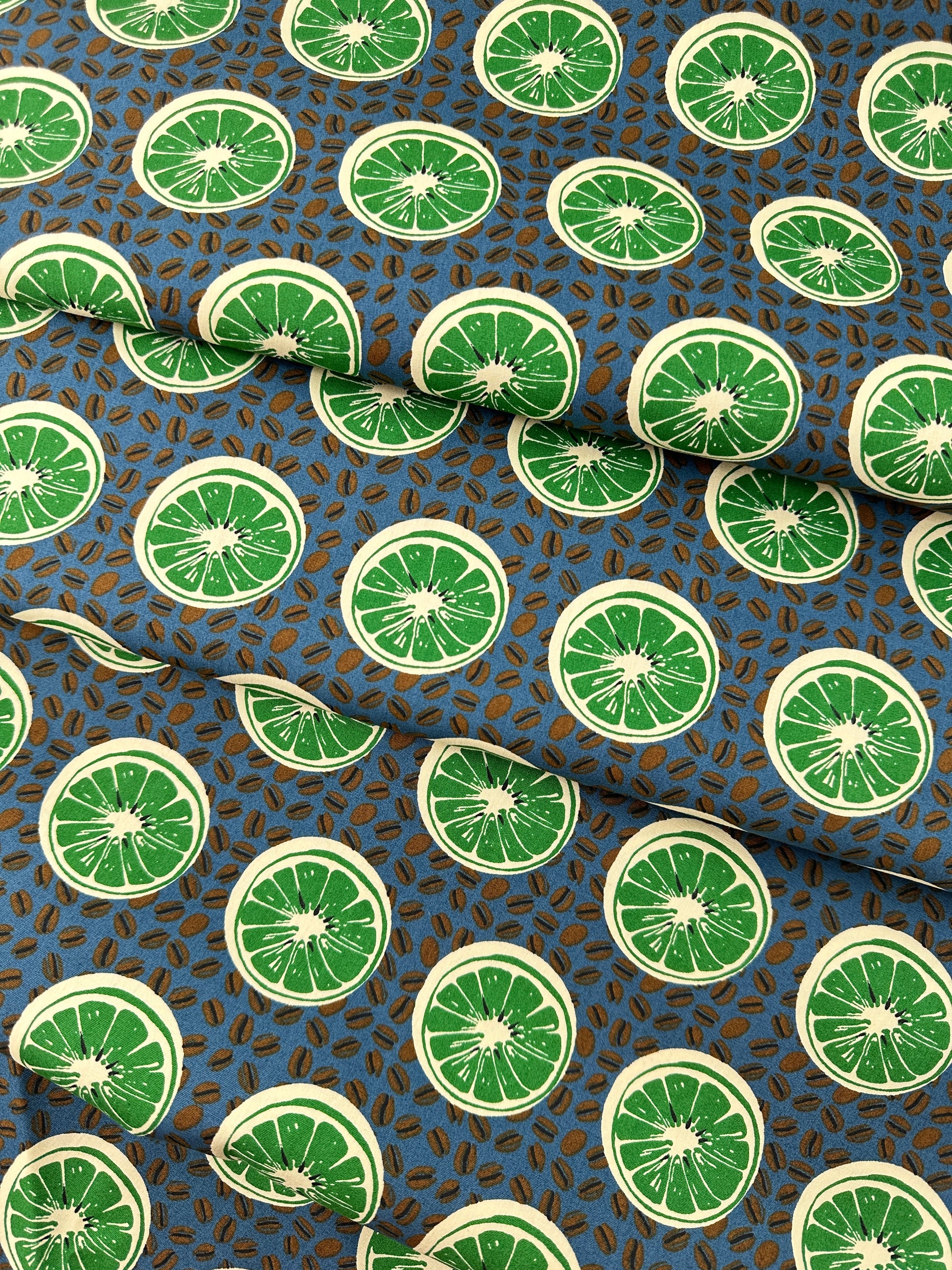 Sevenberry Cotton Poplin, Citrus Coffeebeans – Kelly Green