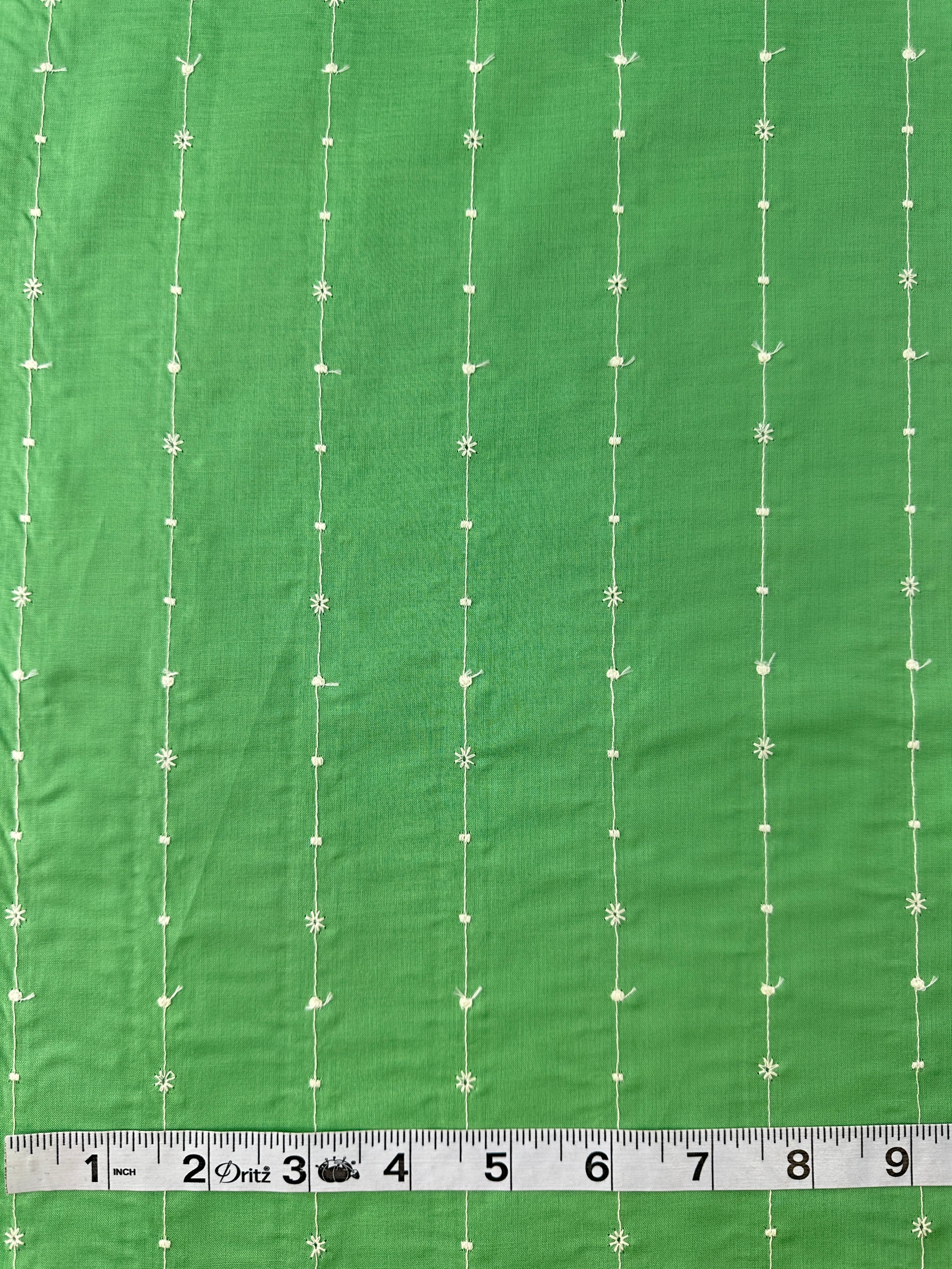 Japanese Embroidered Cotton, Vertical Stripe – Charcoal Gray