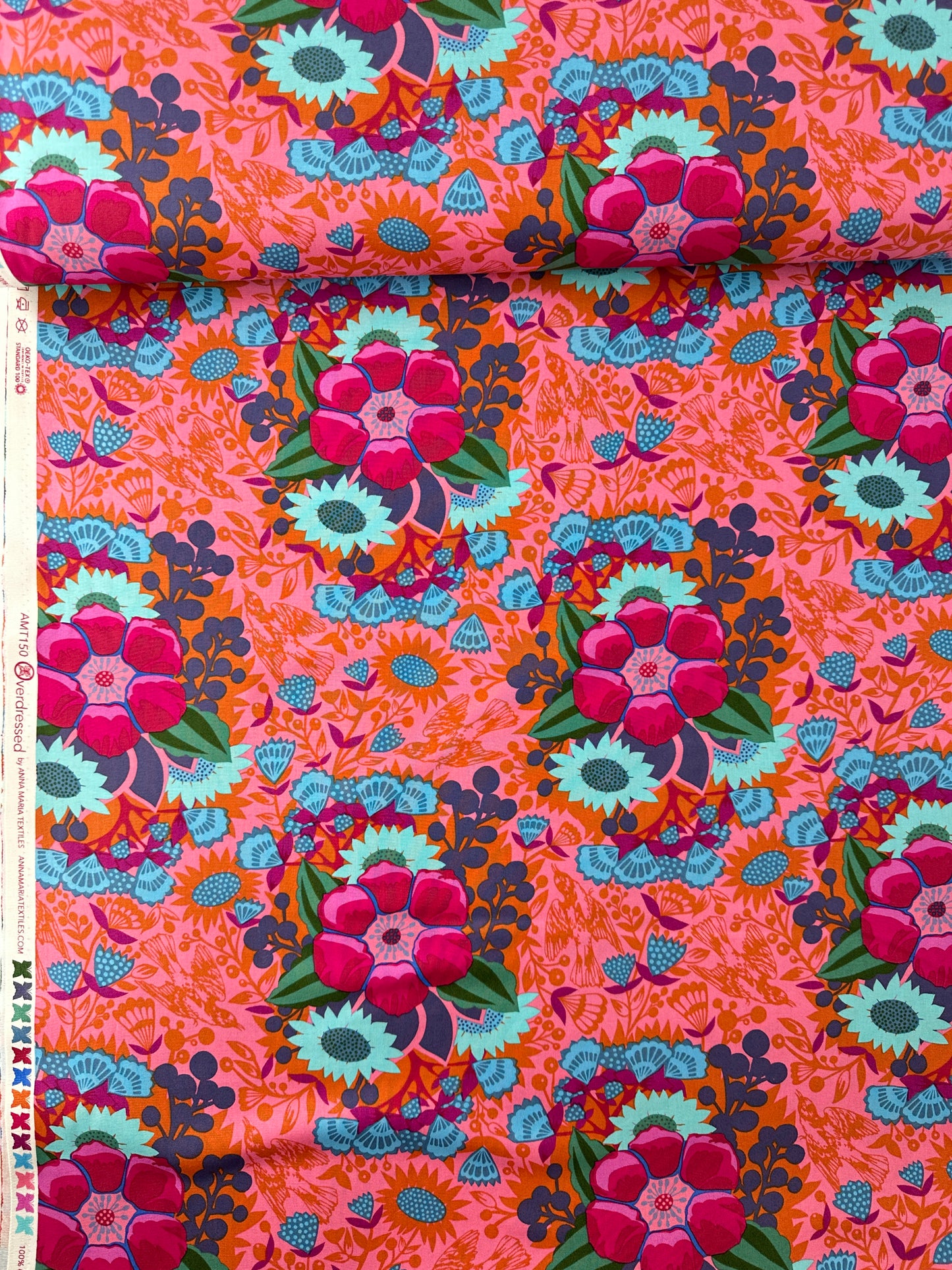 Anna Maria Cotton Sheeting, Overdressed, Centerpiece in Juicy, 4.7oz