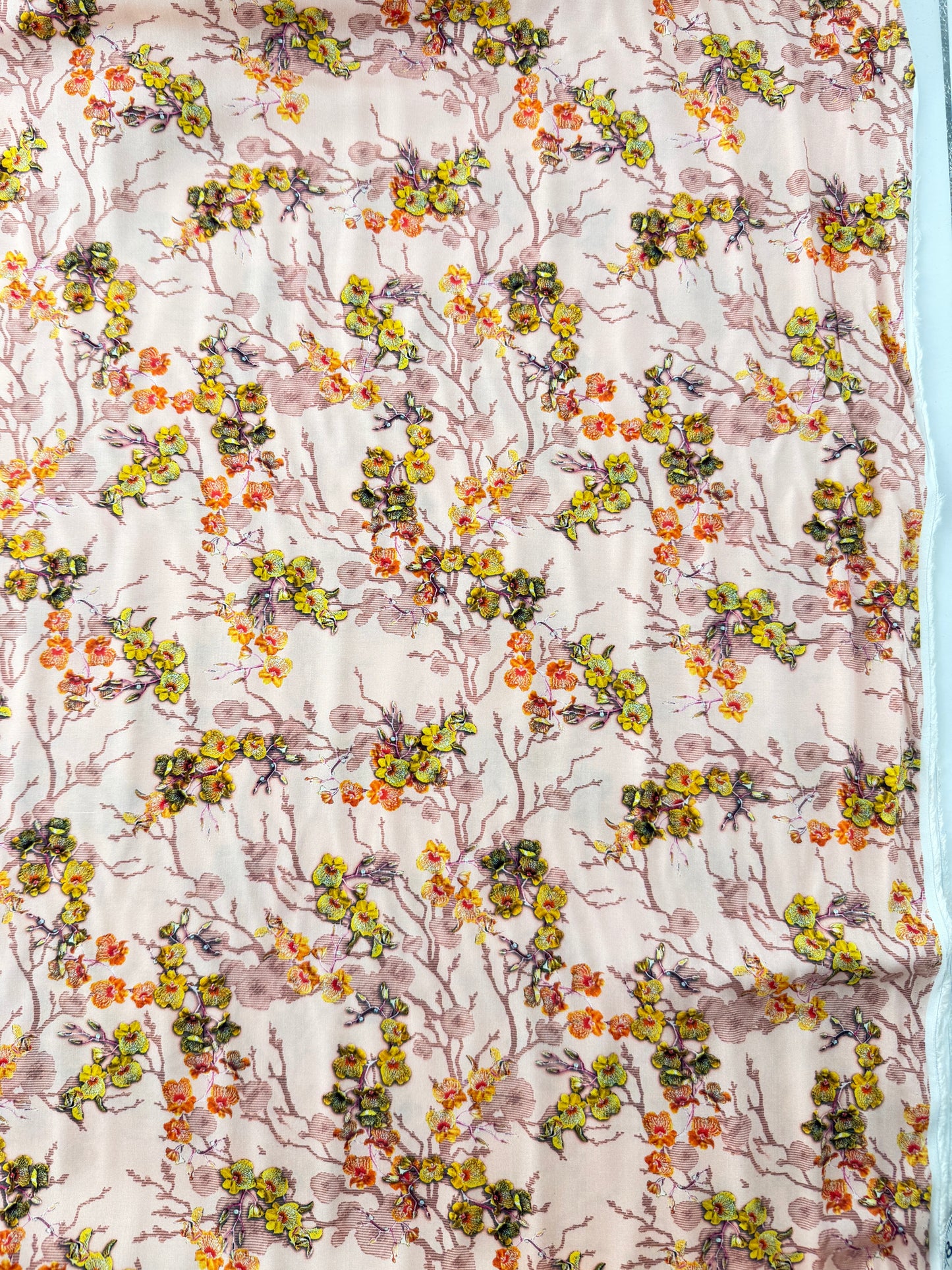 Rayon Lawn, Cherry Blossom Print – Pink
