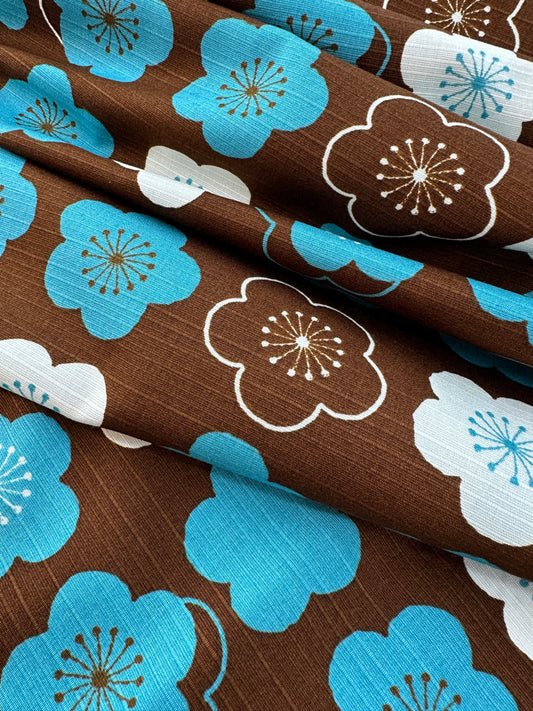 Sevenberry Cotton Shantung, Cherry Blossom Print