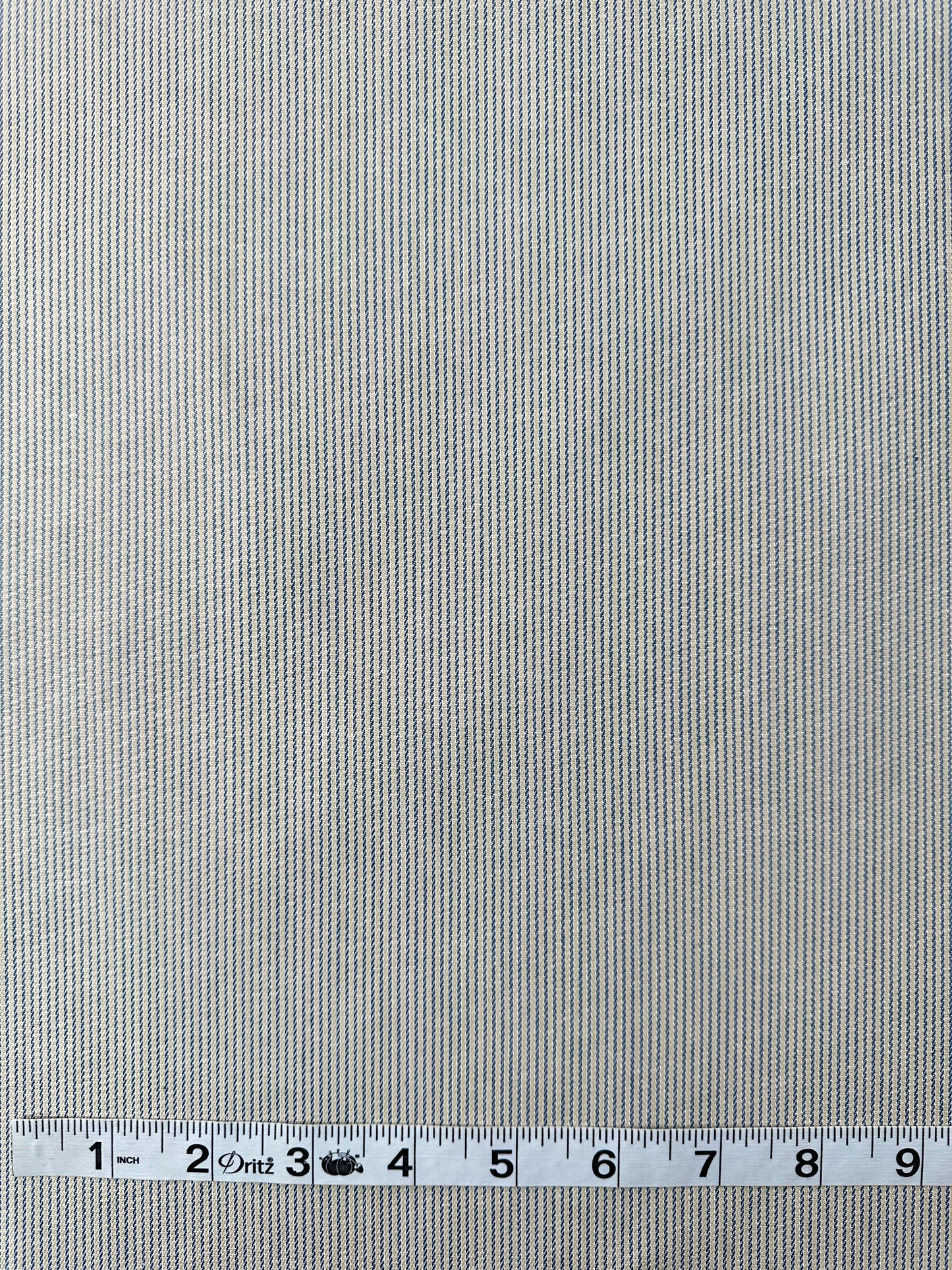 Cotton Mini Railroad Stripe, Beige/Indigo Blue, 4.7 oz